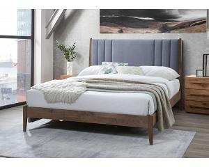 4ft6 Double Chess Dark Grey Soft Velvet Fabric Upholstered & Wood Bed Frame